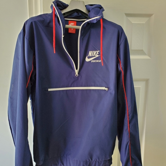 NIKE SPORTSWEAR BLUE HOODED WINDBREAKER SUIT - Picture 1 of 8